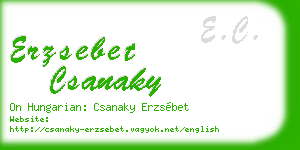 erzsebet csanaky business card